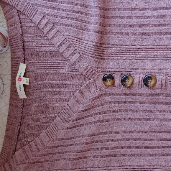 WISHFUL PARK LIGHT PINK THIN LONG SLEEVE SWEATER - Picture 3 of 6